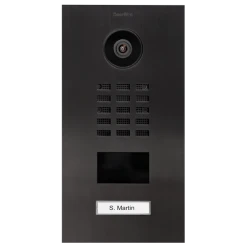 DoorBird Flush Mount IP Video Door Station, 1 Call Button, Brushed Titanium