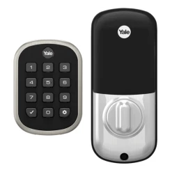 Yale YRD136-ZW2-619 Pro Pushbutton Deadbolt Z-Wave Key Free, Satin Nickel